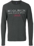 Woolrich Long Sleeve Shirt With Printed Logo - Grey