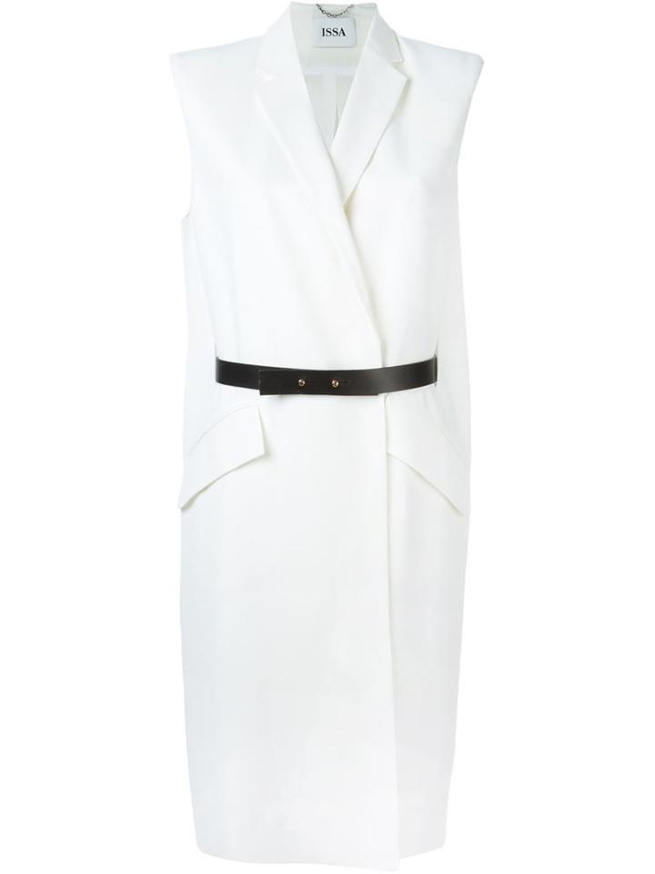 Issa 'dalton' Sleeveless Coat, Women's, Size: Small, White, Polyester/viscose/wool/leather