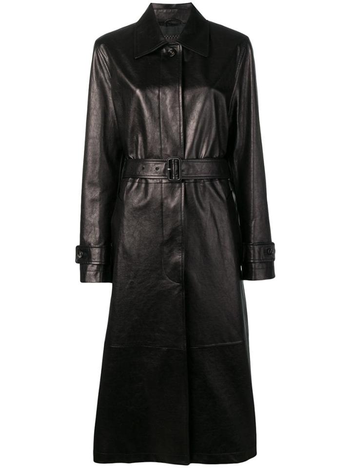 Bottega Veneta Leather Trench Coat - Brown