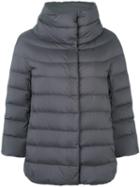 Herno Padded Coat, Women's, Size: 42, Grey, Feather Down/polyamide/polyurethane