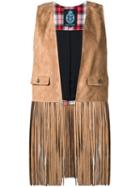 Guild Prime Fringed Waistcoat, Women's, Brown, Cupro/goat Skin