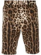 Dolce & Gabbana - Leopard Print Shorts - Men - Cotton/spandex/elastane - 50, Brown, Cotton/spandex/elastane