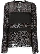 Emanuel Ungaro Leopard Print Blouse, Women's, Size: 40, Black, Viscose/silk