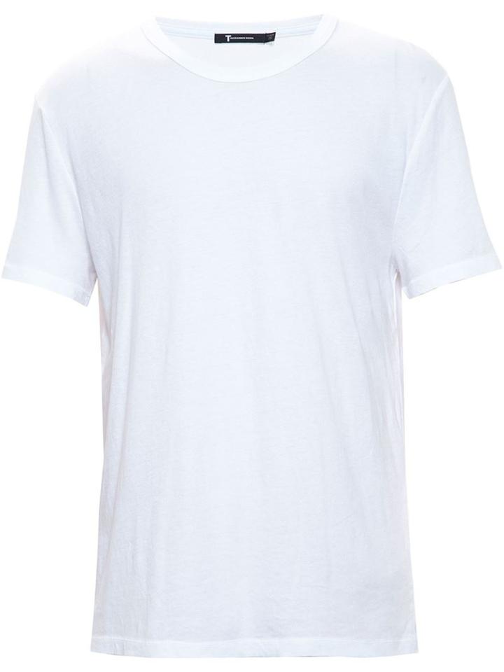 T By Alexander Wang Round Neck T-shirt, Men's, Size: M, White, Cotton