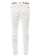 Chloé Zipper Detail Panelled Jeans, Women's, Size: 36, White, Cotton