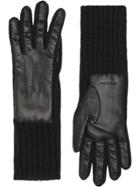 Burberry Cashmere And Lambskin Gloves - Black