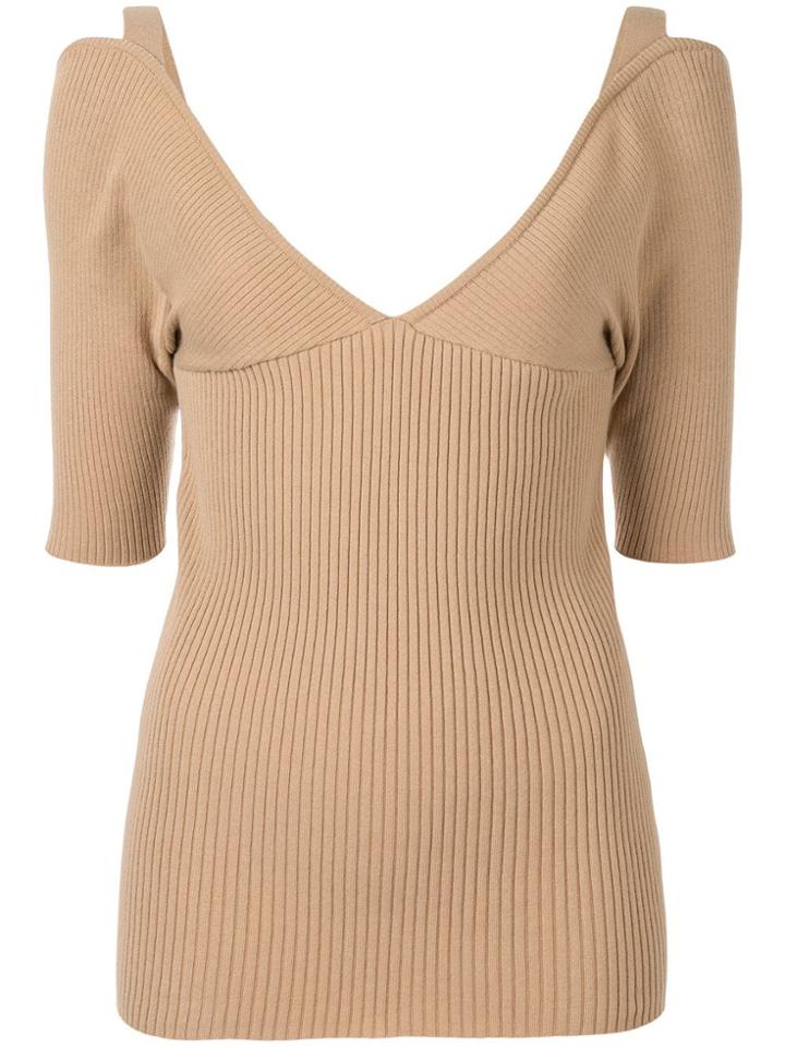 Muller Of Yoshiokubo V-neck Fitted Top - Brown