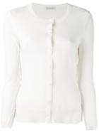 Moncler - Round Neck Cardigan - Women - Cotton/polyester - S, White, Cotton/polyester