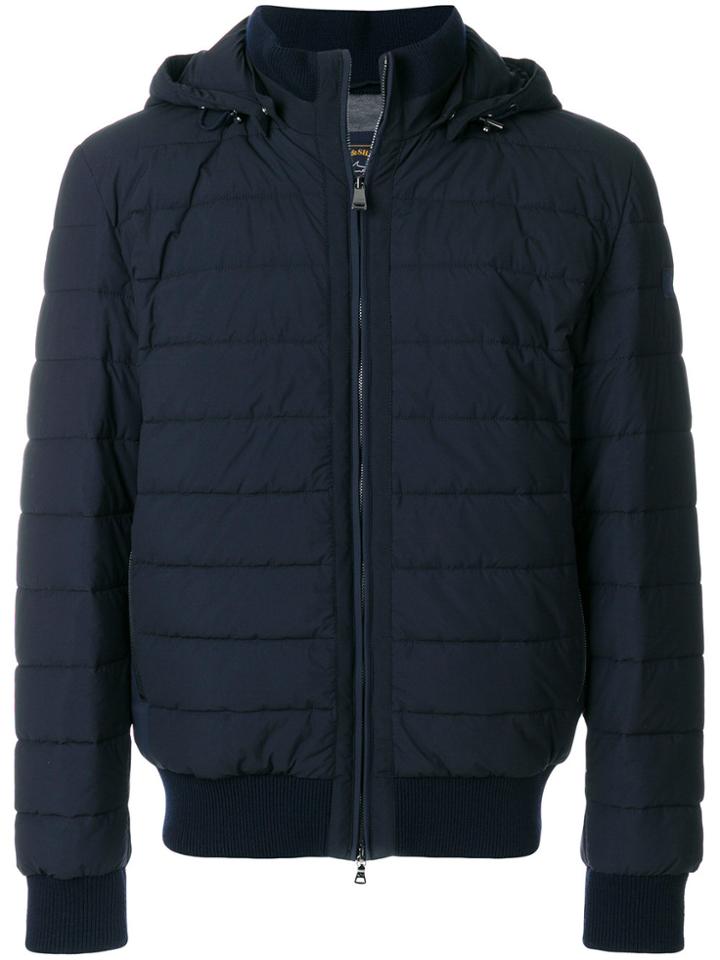 Paul & Shark Padded Hooded Coat - Blue