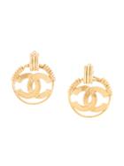 Chanel Pre-owned 1994 Cc Hoop Earrings - Gold