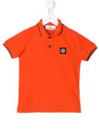 Stone Island Kids Logo Patch Polo Shirt, Boy's, Size: 8 Yrs, Yellow/orange