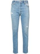 Re/done Distressed Reworked Slim Jeans - Blue