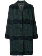 Gianluca Capannolo Knitted Single-breasted Coat - Blue