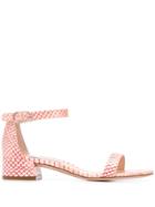 Stuart Weitzman Low Heel Printed Sandals - Pink