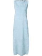 Adam Lippes Sleeveless Suede Dress, Women's, Size: 6, Blue, Suede