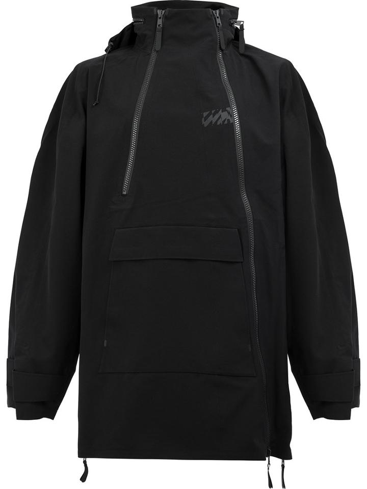 Yang Li Zip-detail Hooded Coat, Men's, Size: 48, Black, Polyamide/polyurethane/spandex/elastane