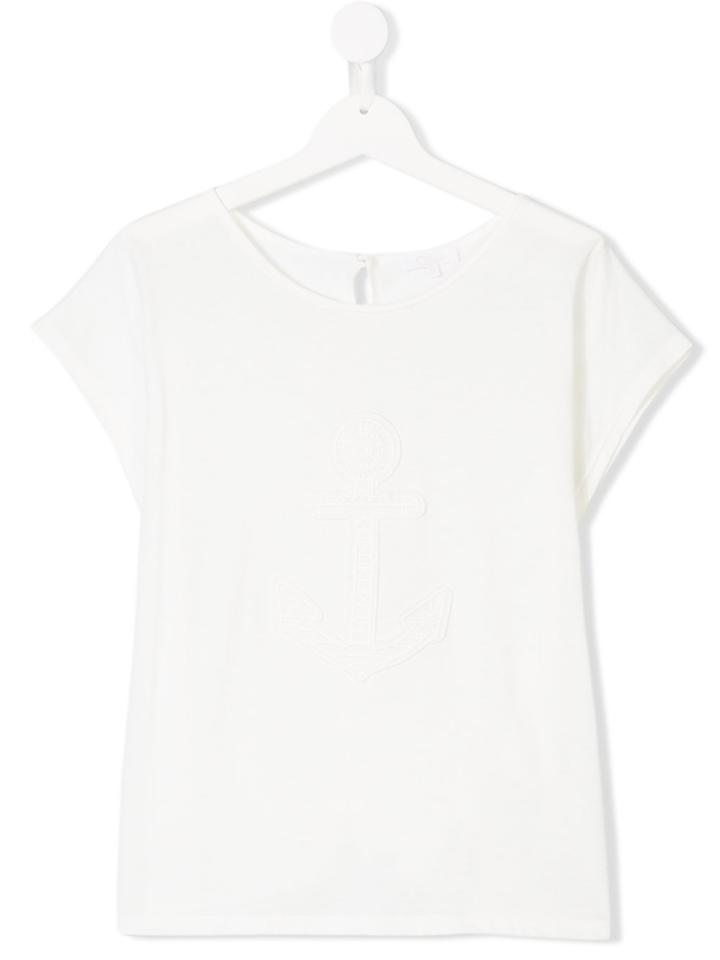 Chloé Kids Anchor Appliquée T-shirt - White