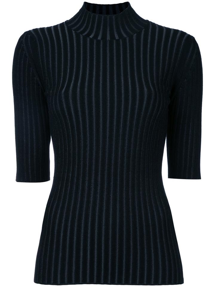 Le Ciel Bleu - Ribbed Turtle-neck Jumper - Women - Polyester/rayon - 36, Black, Polyester/rayon