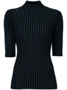 Le Ciel Bleu - Ribbed Turtle-neck Jumper - Women - Polyester/rayon - 36, Black, Polyester/rayon