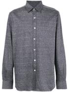 Canali Houndstooth Patterned Shirt - Grey