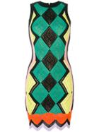 Versace Fitted Crochet Dress - Green