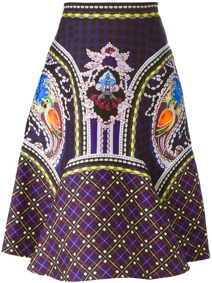 Mary Katrantzou 'avon' Skirt, Women's, Size: 12, Pink/purple, Silk/polyester