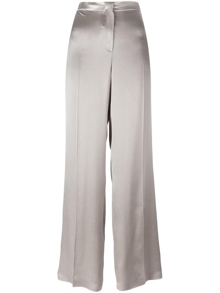 Alberta Ferretti Straight Leg Trousers, Women's, Size: 42, Nude/neutrals, Silk/rayon