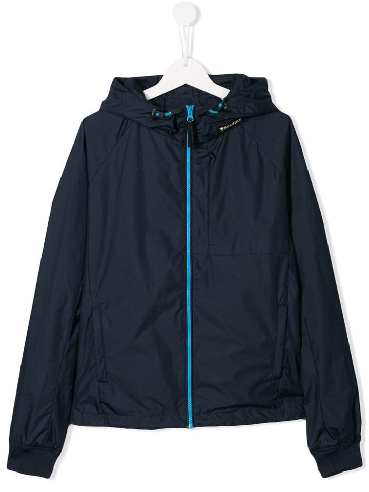 Woolrich Kids Teen Hooded Rain Jacket - Blue