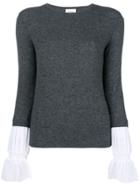 Dondup Ruffles Cuffs Knit Sweater - Grey