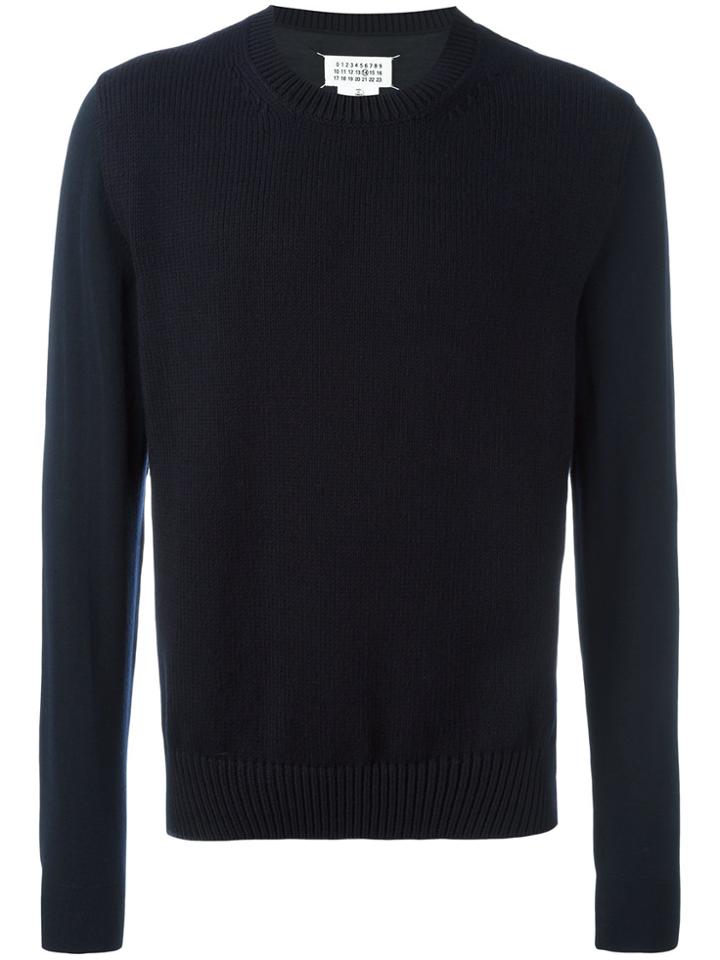 Maison Margiela Thick Knit Front Panel Jumper - Blue