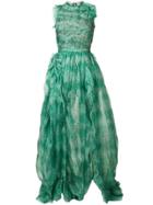 Ermanno Scervino Floral Evening Dress - Green
