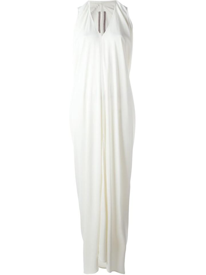 Rick Owens Draped Maxi Dress, Women's, Size: 40, White, Viscose/spandex/elastane