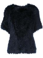 08sircus Faux Fur Top - Blue