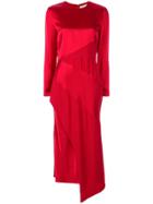 Semsem Asymmetric Midi Dress - Red