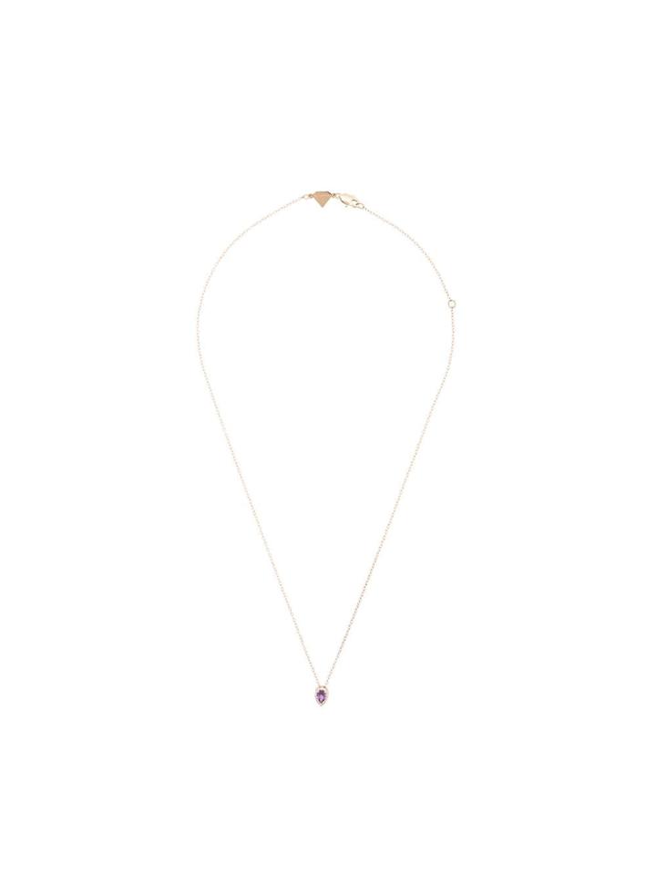 Alison Lou 14kt Yellow Gold, Amethyst And Diamond Pendant Necklace