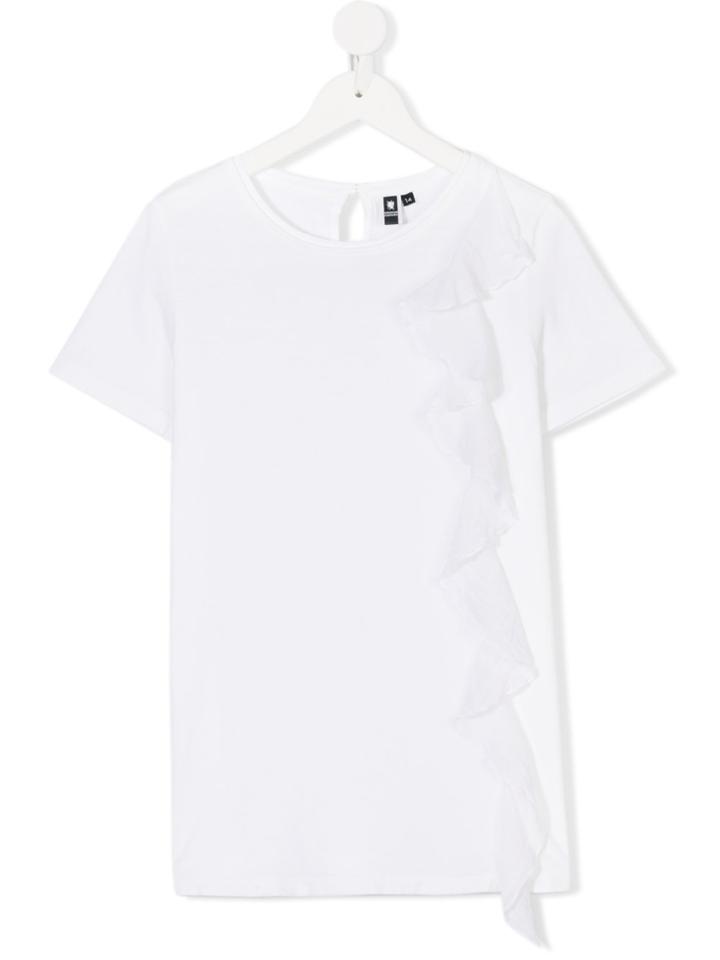 European Culture Kids Ruffled Trim T-shirt - White