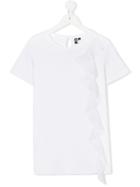 European Culture Kids Ruffled Trim T-shirt - White