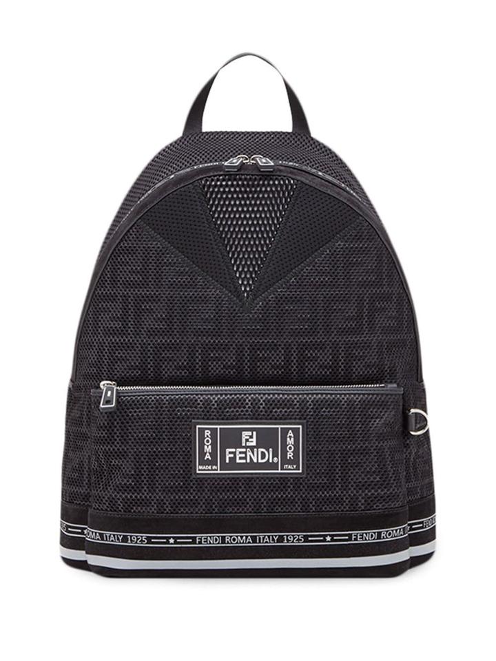 Fendi Large Ff Motif Backpack - Black