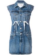 Proenza Schouler Tie Detail Denim Dress - Blue