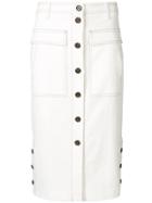 Sjyp Front Button Pencil Skirt - White