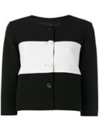 Boutique Moschino Striped Jacket, Women's, Size: 40, Black, Cotton/polyamide/spandex/elastane/polyester