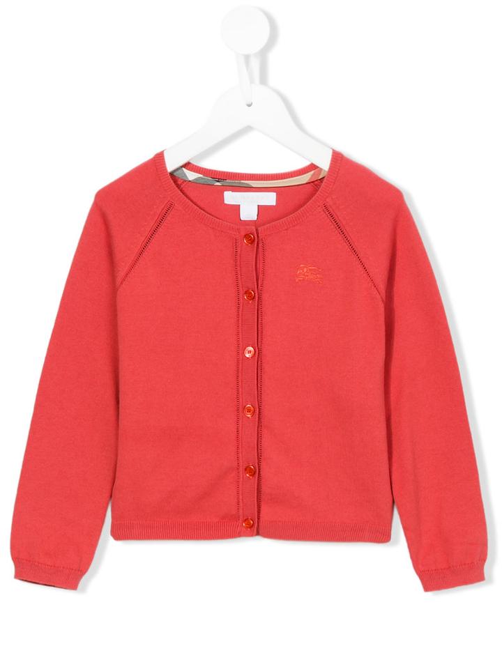 Burberry Kids Round Neck Cardigan, Girl's, Size: 8 Yrs, Red