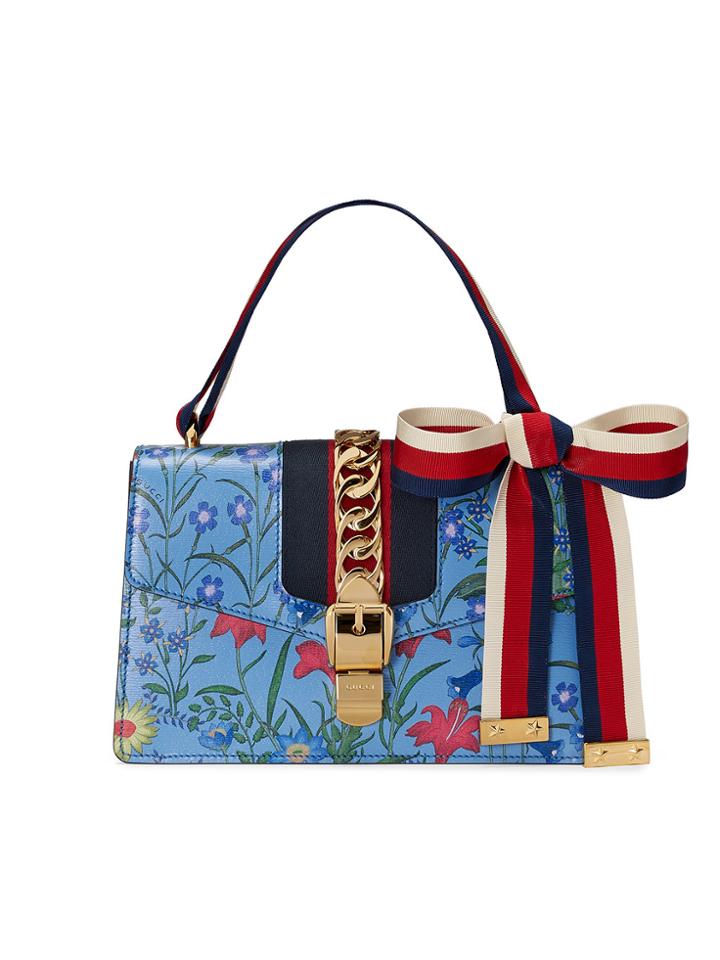 Gucci Shoulder Bag Sylvie New Flora - Blue