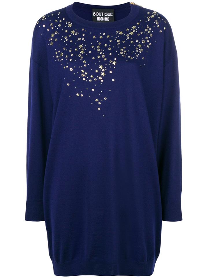 Boutique Moschino Studs And Stars Sweater Dress - Pink & Purple