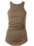 Rick Owens Curved Hem Tank Top, Women's, Size: Small, Brown, Virgin Wool
