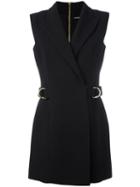 Balmain - Sleeveless Wrap Front Dress - Women - Cotton/polyurethane/acetate/viscose - 36, Black, Cotton/polyurethane/acetate/viscose