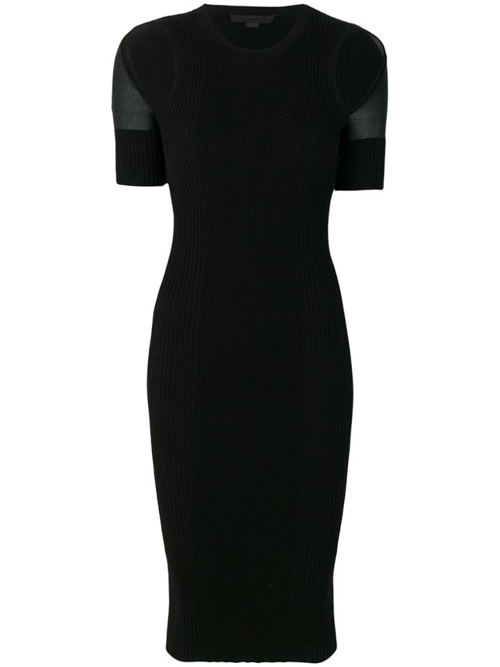 Alexander Wang Cut Out Shoulders Ribbed Midi Dress - Black