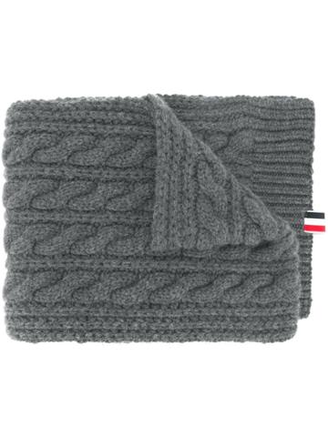 Thom Browne Chunky Cable Cashmere Scarf - Grey