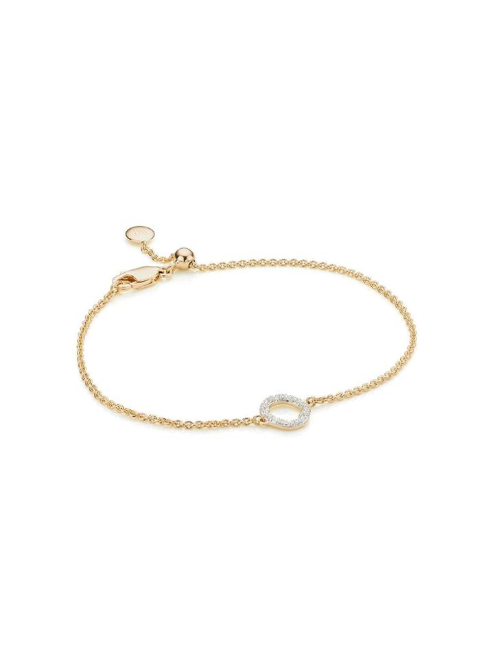 Monica Vinader Gp Riva Mini Circle Diamond Bracelet - Gold