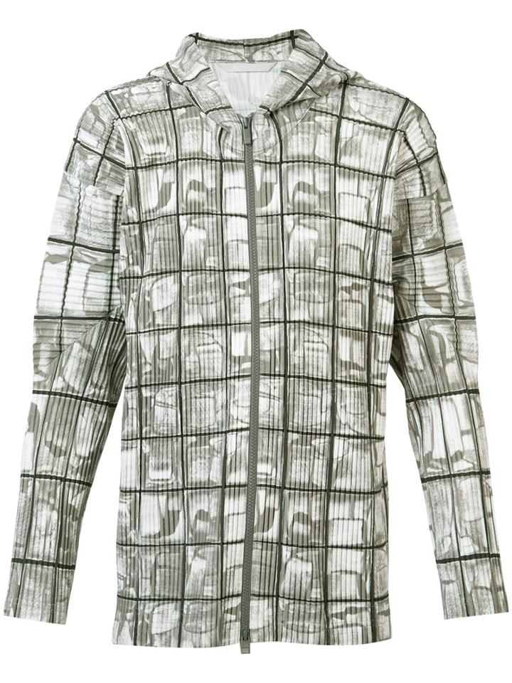 Homme Plissé Issey Miyake - Zipped Pleated Hoodie - Men - Polyester - 4, Grey, Polyester